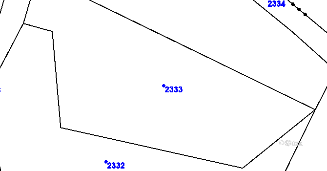 Parcela st. 2333 v KÚ Chlístovice, Katastrální mapa