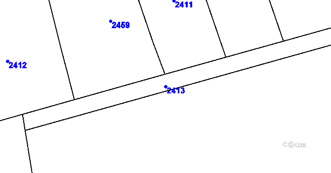Parcela st. 2413 v KÚ Chlístovice, Katastrální mapa