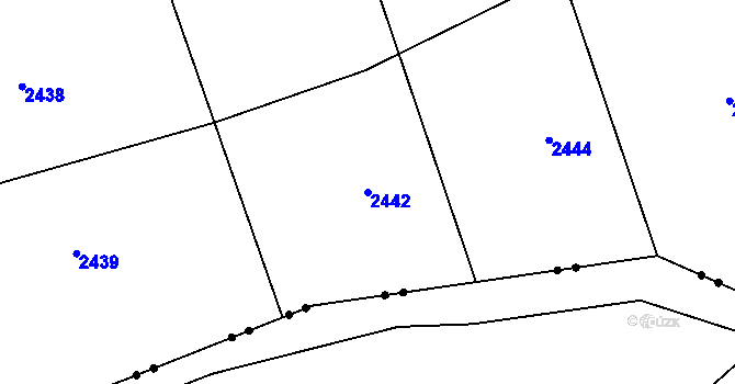 Parcela st. 2442 v KÚ Chlístovice, Katastrální mapa
