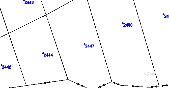 Parcela st. 2447 v KÚ Chlístovice, Katastrální mapa