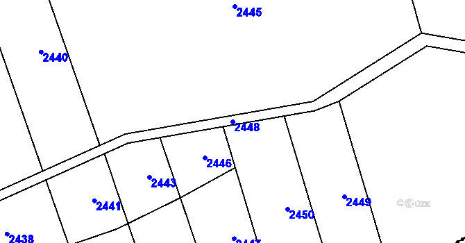Parcela st. 2448 v KÚ Chlístovice, Katastrální mapa