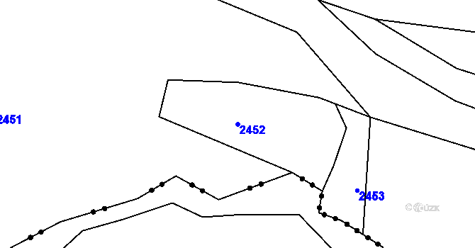 Parcela st. 2452 v KÚ Chlístovice, Katastrální mapa