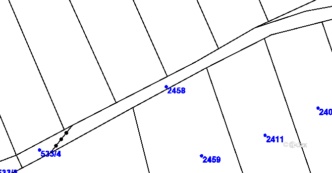 Parcela st. 2458 v KÚ Chlístovice, Katastrální mapa