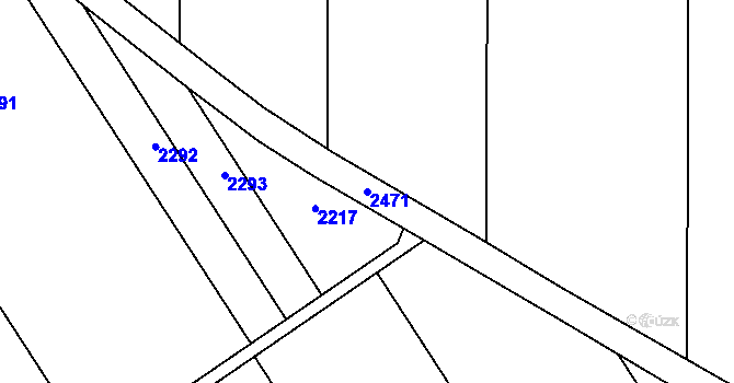 Parcela st. 2471 v KÚ Chlístovice, Katastrální mapa