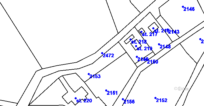 Parcela st. 2472 v KÚ Chlístovice, Katastrální mapa