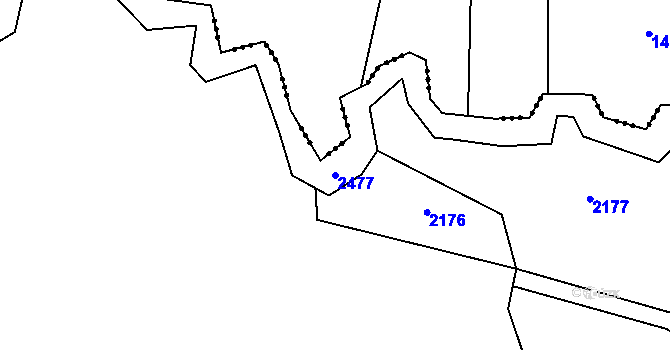 Parcela st. 2477 v KÚ Chlístovice, Katastrální mapa