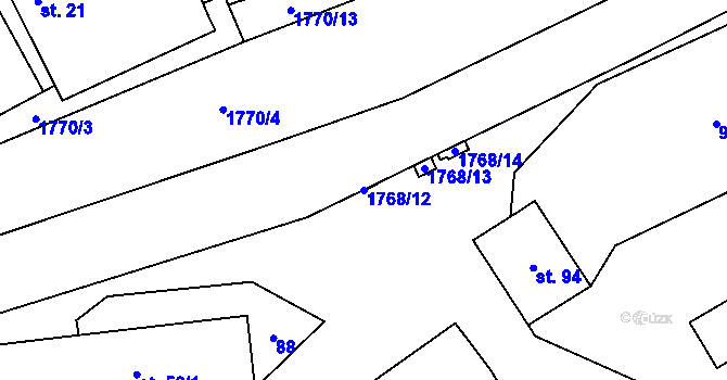 Parcela st. 1768/12 v KÚ Chlístovice, Katastrální mapa