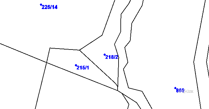 Parcela st. 218/2 v KÚ Zdeslavice u Chlístovic, Katastrální mapa