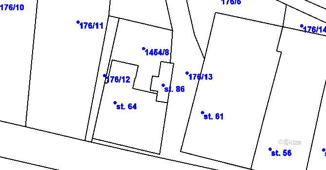Parcela st. 86 v KÚ Chlum u Vlašimi, Katastrální mapa