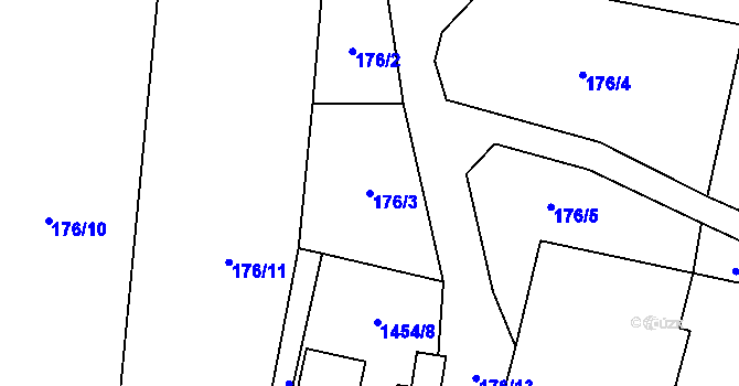 Parcela st. 176/3 v KÚ Chlum u Vlašimi, Katastrální mapa