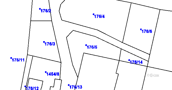 Parcela st. 176/5 v KÚ Chlum u Vlašimi, Katastrální mapa