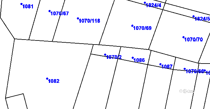Parcela st. 1070/2 v KÚ Chlum u Vlašimi, Katastrální mapa