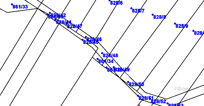 Parcela st. 828/48 v KÚ Chlum u Vlašimi, Katastrální mapa
