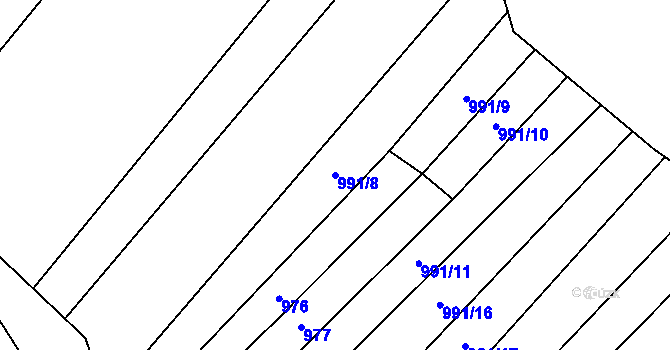 Parcela st. 991/8 v KÚ Chlum u Vlašimi, Katastrální mapa