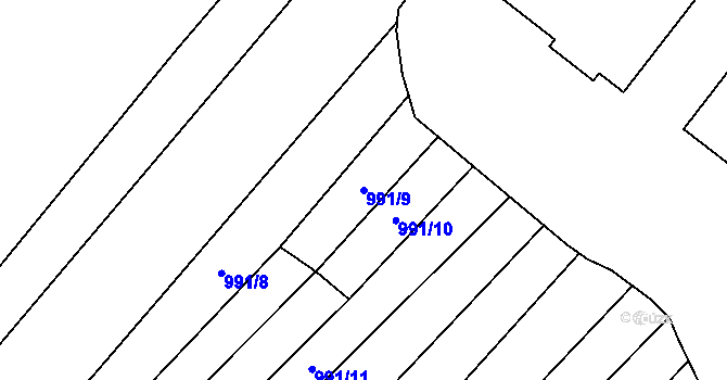 Parcela st. 991/9 v KÚ Chlum u Vlašimi, Katastrální mapa