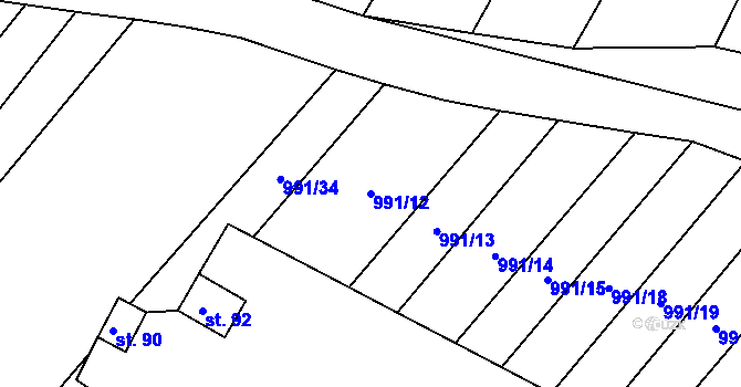 Parcela st. 991/12 v KÚ Chlum u Vlašimi, Katastrální mapa