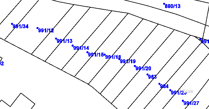 Parcela st. 991/18 v KÚ Chlum u Vlašimi, Katastrální mapa