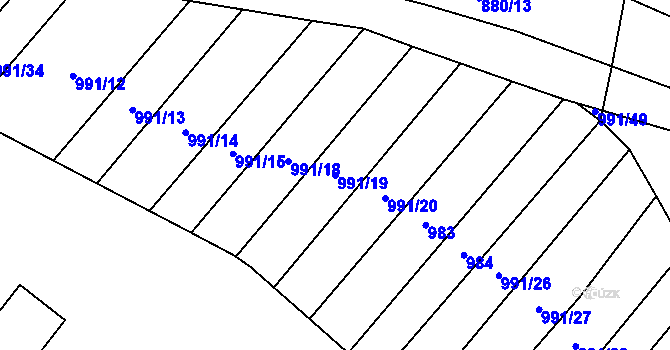 Parcela st. 991/19 v KÚ Chlum u Vlašimi, Katastrální mapa