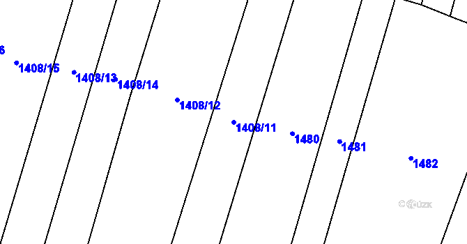 Parcela st. 1408/11 v KÚ Chlum u Vlašimi, Katastrální mapa