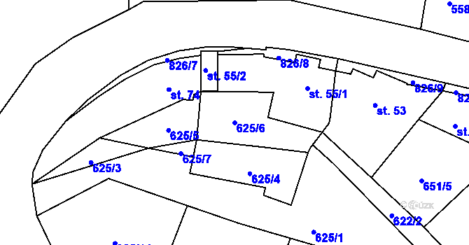 Parcela st. 625/6 v KÚ Chlum u Rakovníka, Katastrální mapa