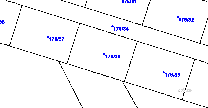 Parcela st. 176/38 v KÚ Chlum u Rakovníka, Katastrální mapa