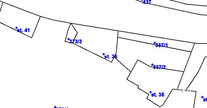 Parcela st. 36 v KÚ Ryšín, Katastrální mapa