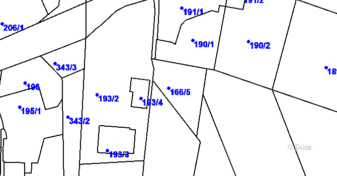 Parcela st. 166/5 v KÚ Chlum u Křemže, Katastrální mapa