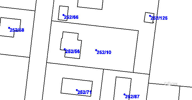 Parcela st. 252/10 v KÚ Chlum u Křemže, Katastrální mapa