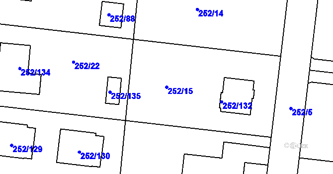 Parcela st. 252/15 v KÚ Chlum u Křemže, Katastrální mapa