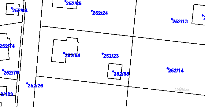 Parcela st. 252/23 v KÚ Chlum u Křemže, Katastrální mapa