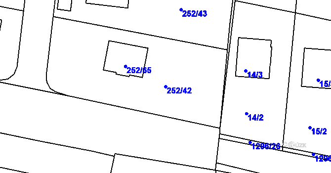 Parcela st. 252/42 v KÚ Chlum u Křemže, Katastrální mapa