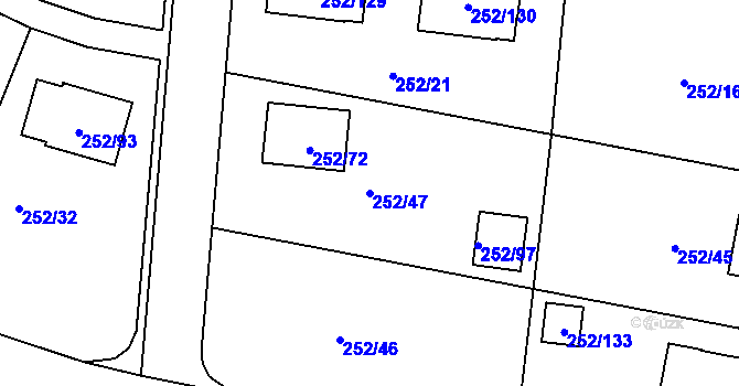 Parcela st. 252/47 v KÚ Chlum u Křemže, Katastrální mapa