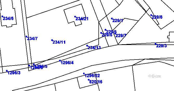 Parcela st. 234/13 v KÚ Chlum u Křemže, Katastrální mapa