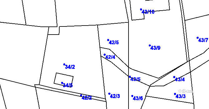 Parcela st. 42/4 v KÚ Chlum u Křemže, Katastrální mapa