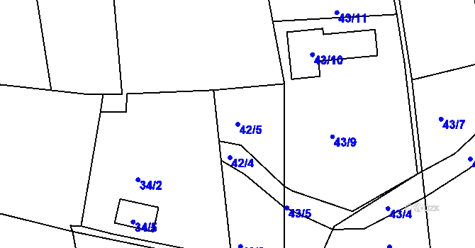Parcela st. 42/5 v KÚ Chlum u Křemže, Katastrální mapa