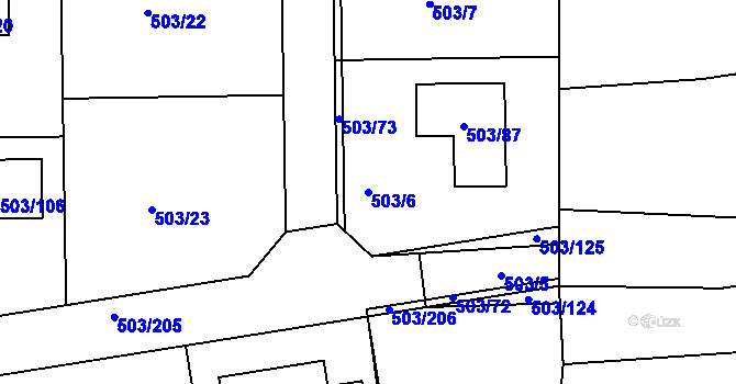 Parcela st. 503/6 v KÚ Chlum u Křemže, Katastrální mapa