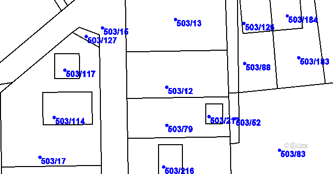 Parcela st. 503/12 v KÚ Chlum u Křemže, Katastrální mapa