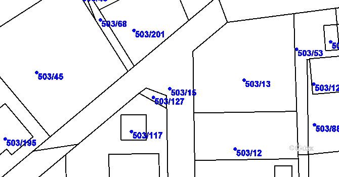 Parcela st. 503/15 v KÚ Chlum u Křemže, Katastrální mapa
