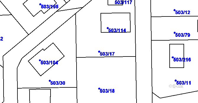 Parcela st. 503/17 v KÚ Chlum u Křemže, Katastrální mapa