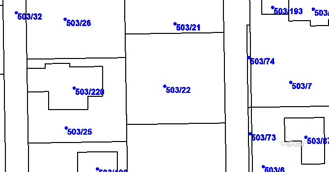 Parcela st. 503/22 v KÚ Chlum u Křemže, Katastrální mapa