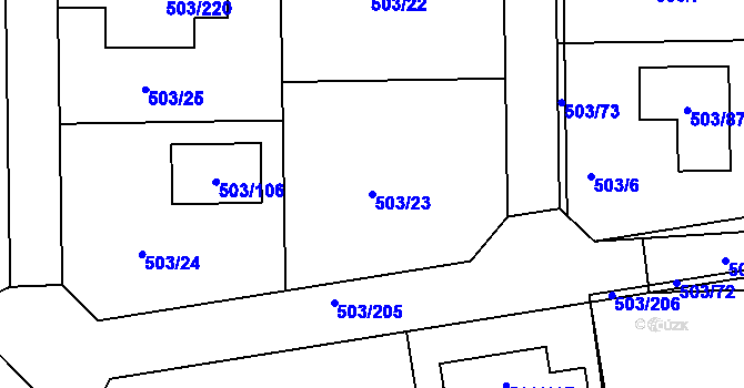 Parcela st. 503/23 v KÚ Chlum u Křemže, Katastrální mapa