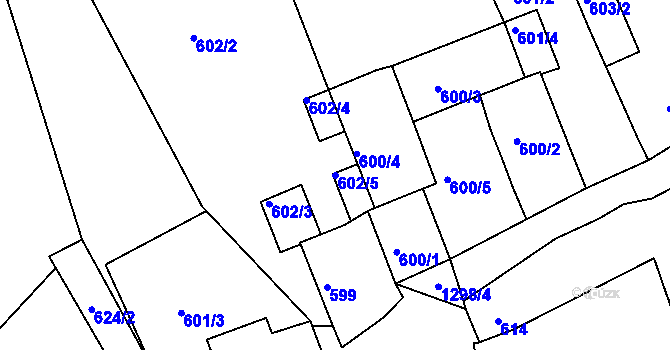 Parcela st. 602/5 v KÚ Chlum u Křemže, Katastrální mapa