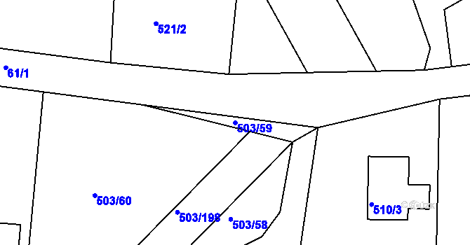 Parcela st. 503/59 v KÚ Chlum u Křemže, Katastrální mapa