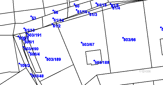 Parcela st. 503/67 v KÚ Chlum u Křemže, Katastrální mapa
