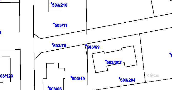 Parcela st. 503/69 v KÚ Chlum u Křemže, Katastrální mapa