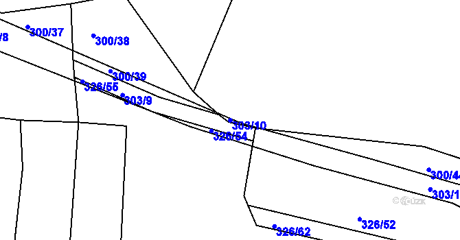 Parcela st. 303/10 v KÚ Chlum u Křemže, Katastrální mapa