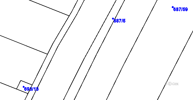 Parcela st. 687/42 v KÚ Chlum u Křemže, Katastrální mapa