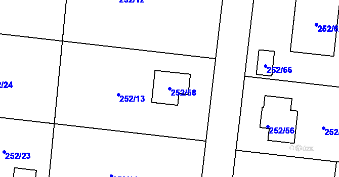 Parcela st. 252/58 v KÚ Chlum u Křemže, Katastrální mapa
