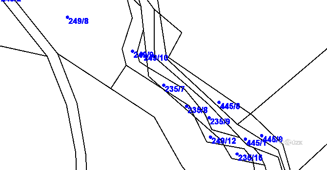 Parcela st. 235/7 v KÚ Chlum u Křemže, Katastrální mapa