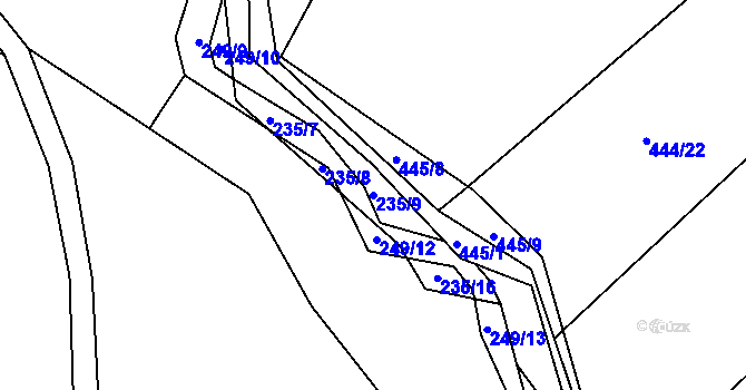 Parcela st. 235/9 v KÚ Chlum u Křemže, Katastrální mapa